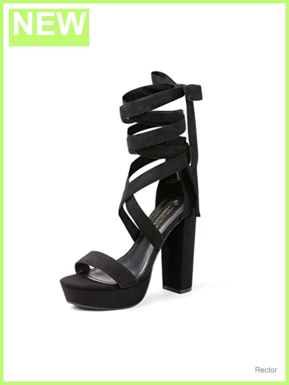 Sexy Platform High Heels Sandals Chunky Block Heel Open Toe Strappy Faux Suede